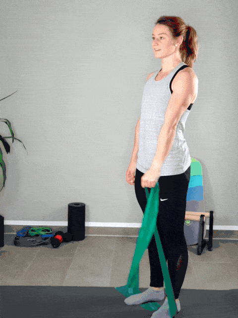 Arm frontal heben mit dem Widerstandsband